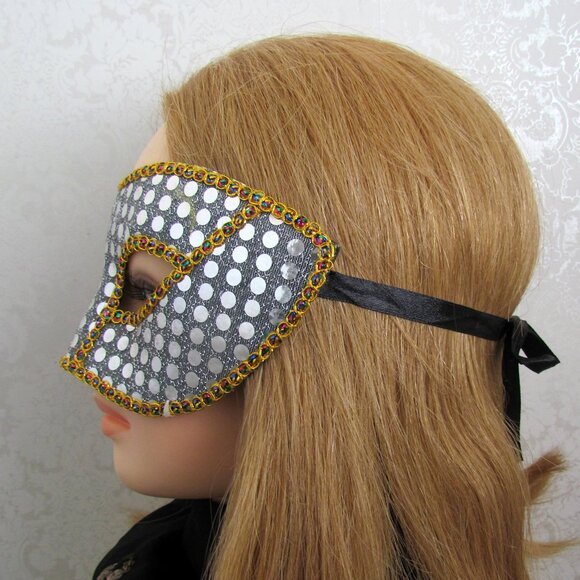 HALLOWEEN MASK, SILVER & GOLD BLING MASKED BALL, MARDI GRAS, CARNIVALE, PARTY - Picture 3 of 3